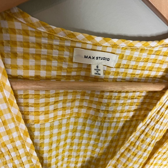 Max Studio Yellow Tie Blouse - Picture 3 of 3
